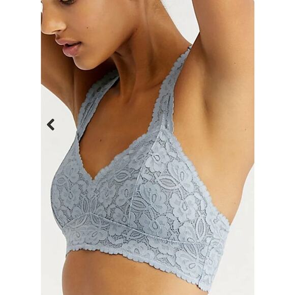 Intimately Free People Galloon Lace Racerback Bralette Small Fall Frost EUC - Picture 3 of 9